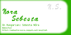 nora sebesta business card