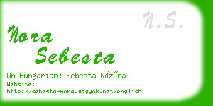 nora sebesta business card